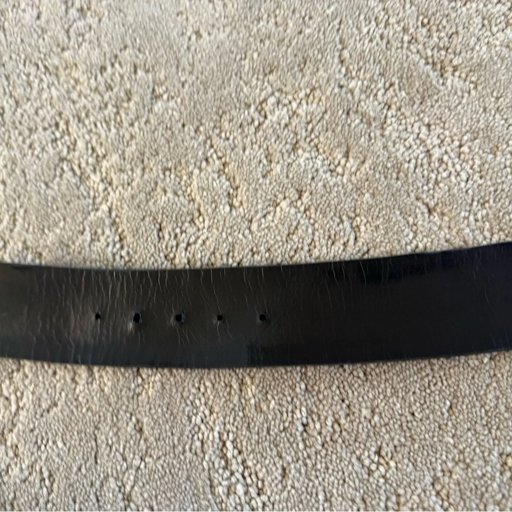 Vintage Lizard Leather Belt Black Gold Buckle Curved Waist Ralph Lauren Style - Picture 7 of 11